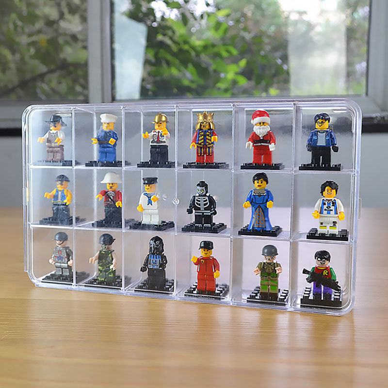 Lego Minifigure Holder - 레고 피규어 보관을위한 18 그리드 아크릴