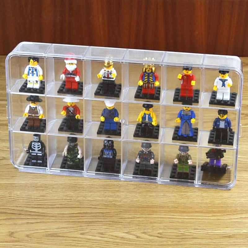 레고 피규어 보관을위한 18 그리드 아크릴 디스플레이  - Lego Minifigure Holder 리뷰 및 가격