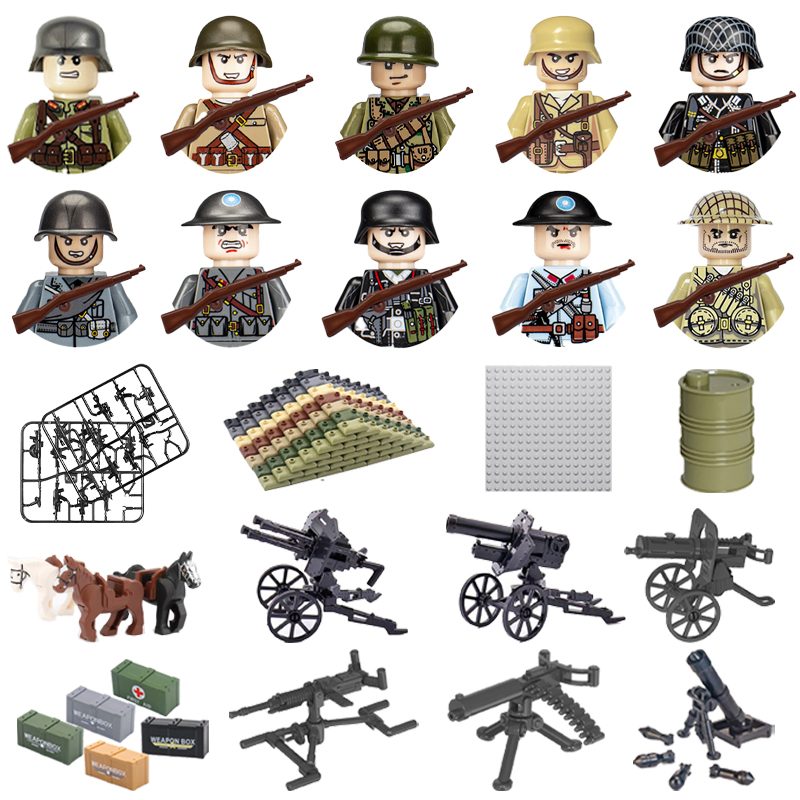 24 개/배치 WW2 군사 캐릭터 WW2 육군 빌딩 블 - Lego Minifigure Holder 리뷰 및 가격